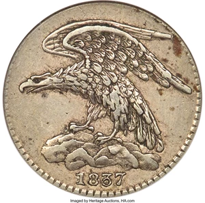 image for: 1837 3C Feuchtwanger Three Cent, Eagle, XF45 NGC. Low-118, HT-263, W-NY-480-65j, R.4....