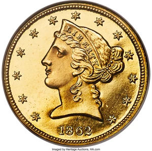 image for: 1862 $5 PR64 Ultra Cameo NGC. JD-1, High R.6....