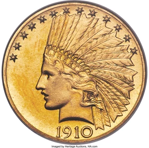 image for: 1910 $10 PR63 NGC. JD-1, R.5....