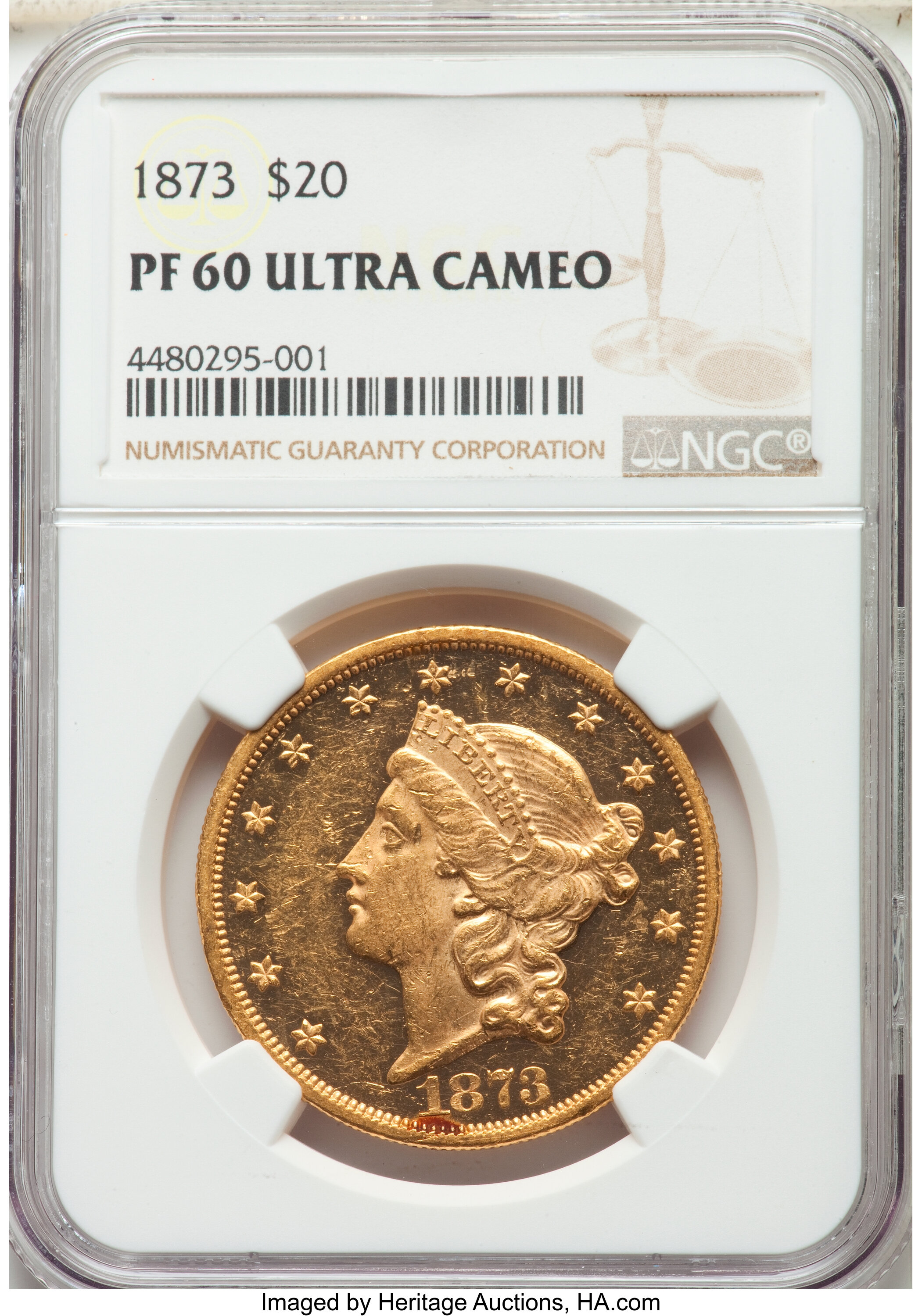 image for: 1873 $20 Closed 3 PR60 Ultra Cameo NGC. JD-1, R.7....