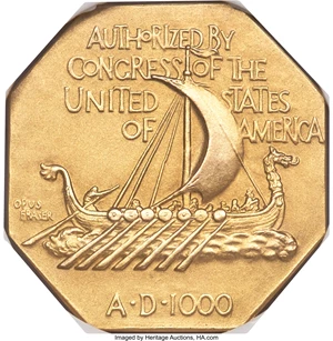 image for: 1925 Medal Norse Gold PR65 NGC....