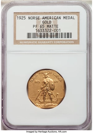 image for: 1925 Medal Norse Gold PR65 NGC....