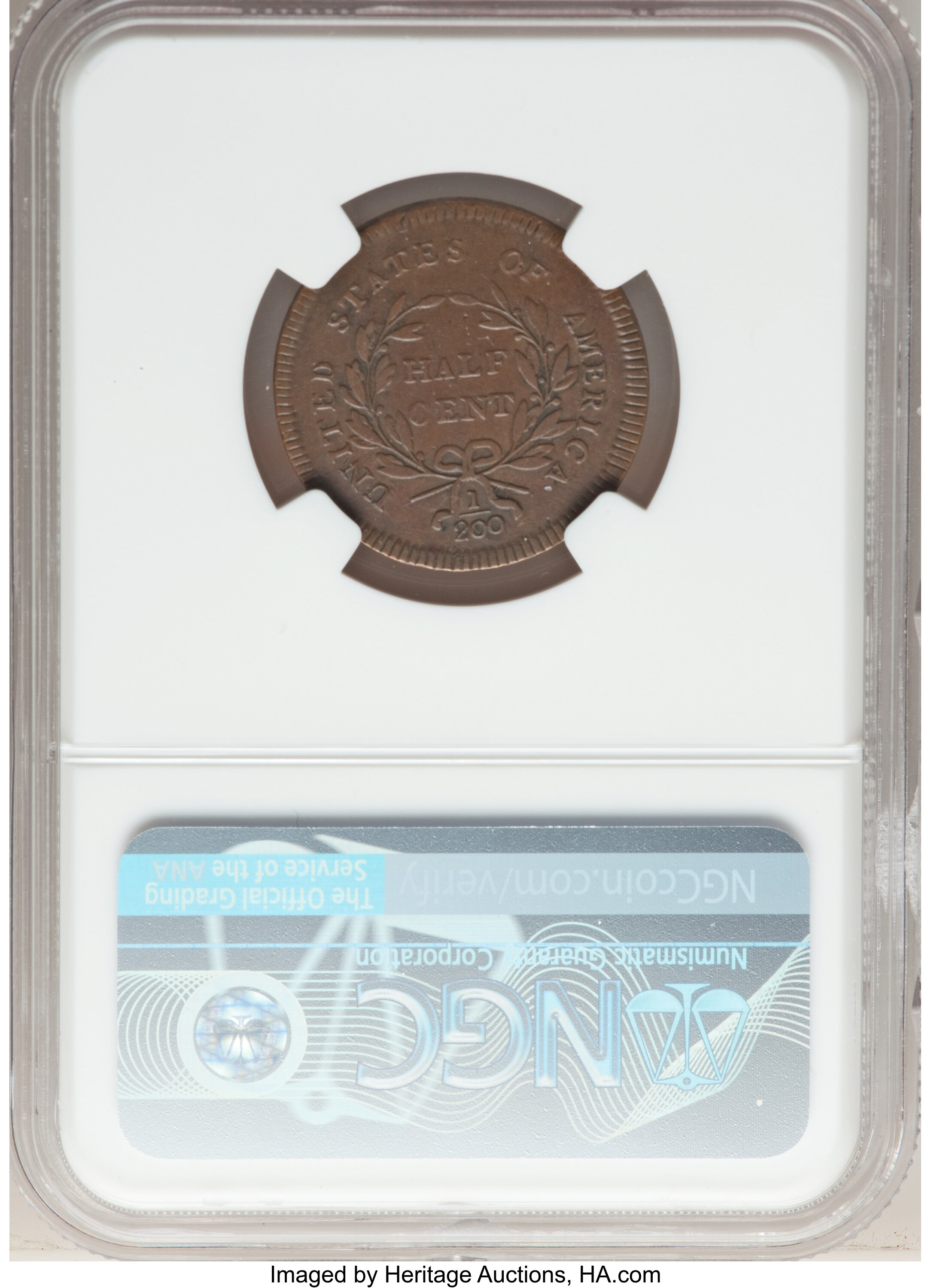 1795 1/2c No Pole, Plain Edge, C-6b MS BN F12 BN thumbnail 8