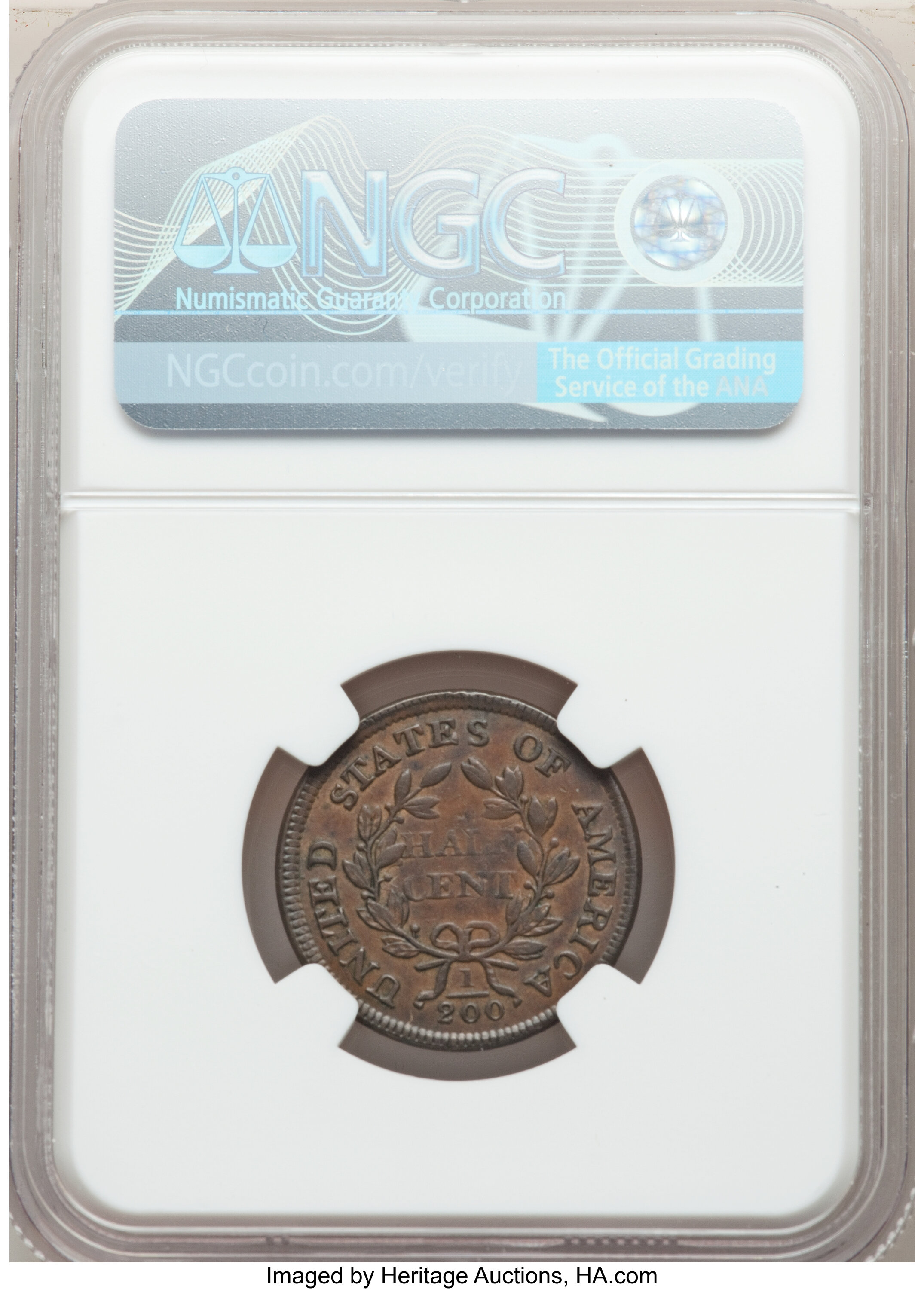 1803 1/2c C-4 MS BN AU50 BN thumbnail 2