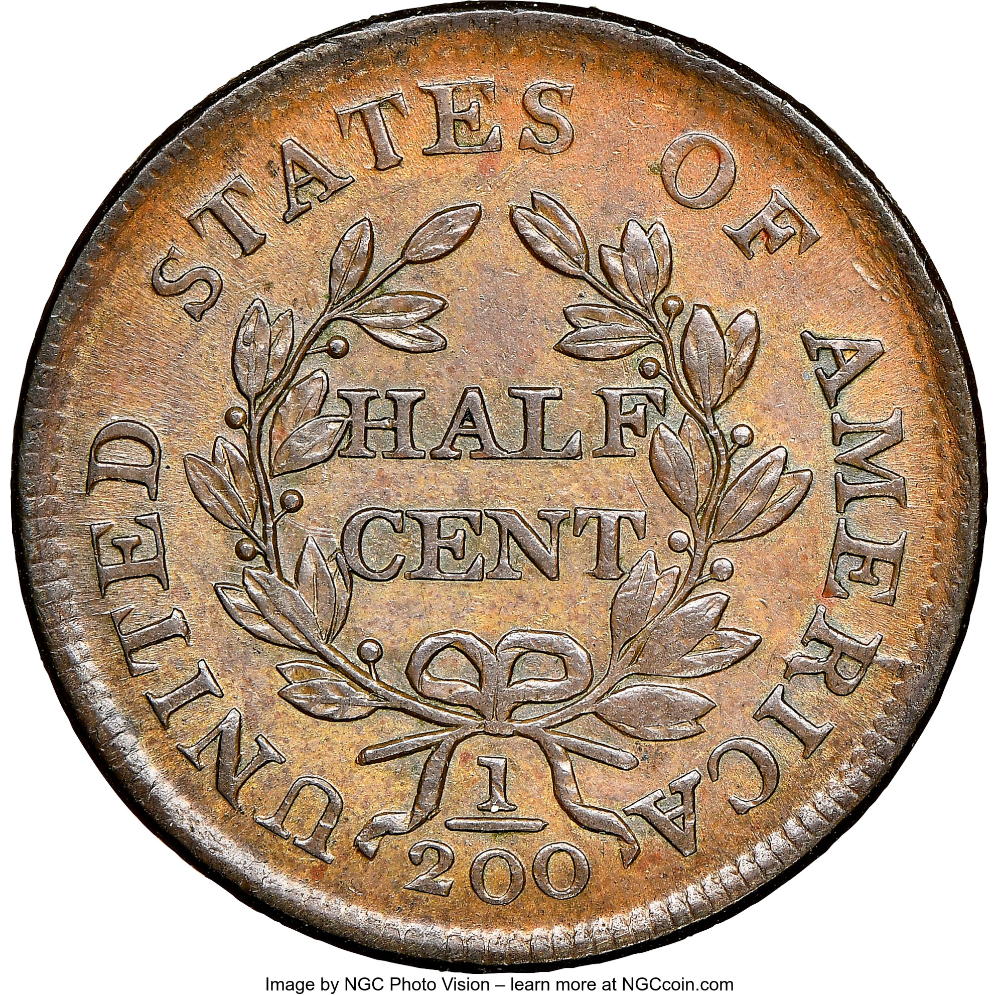 1804 1/2c Crosslet 4, Stems, C-9 MS BN AU50 BN CAC thumbnail 17