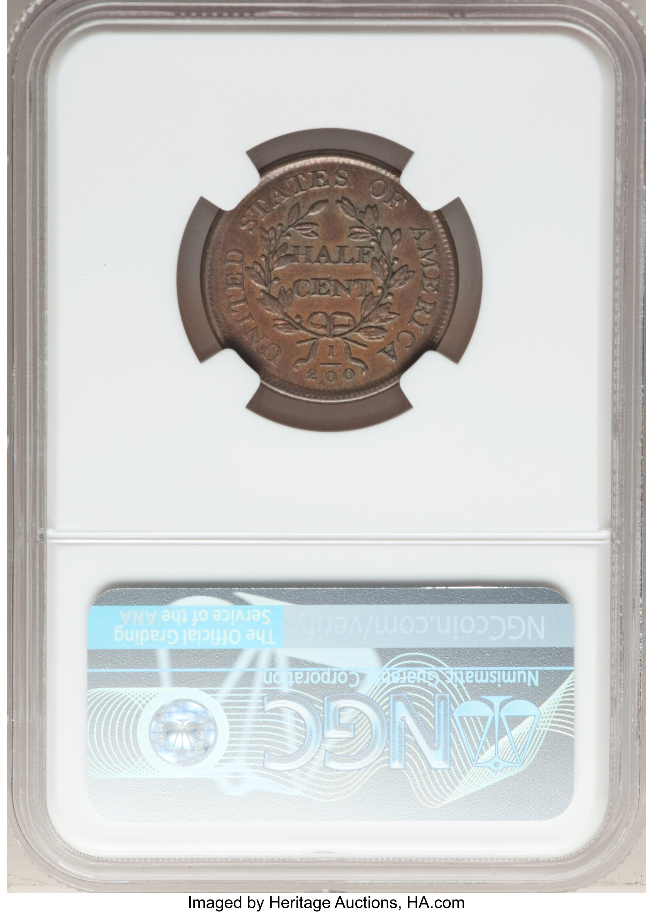 1806 1/2c Small 6, Stems, C-2 MS BN VF30 BN CAC thumbnail 21