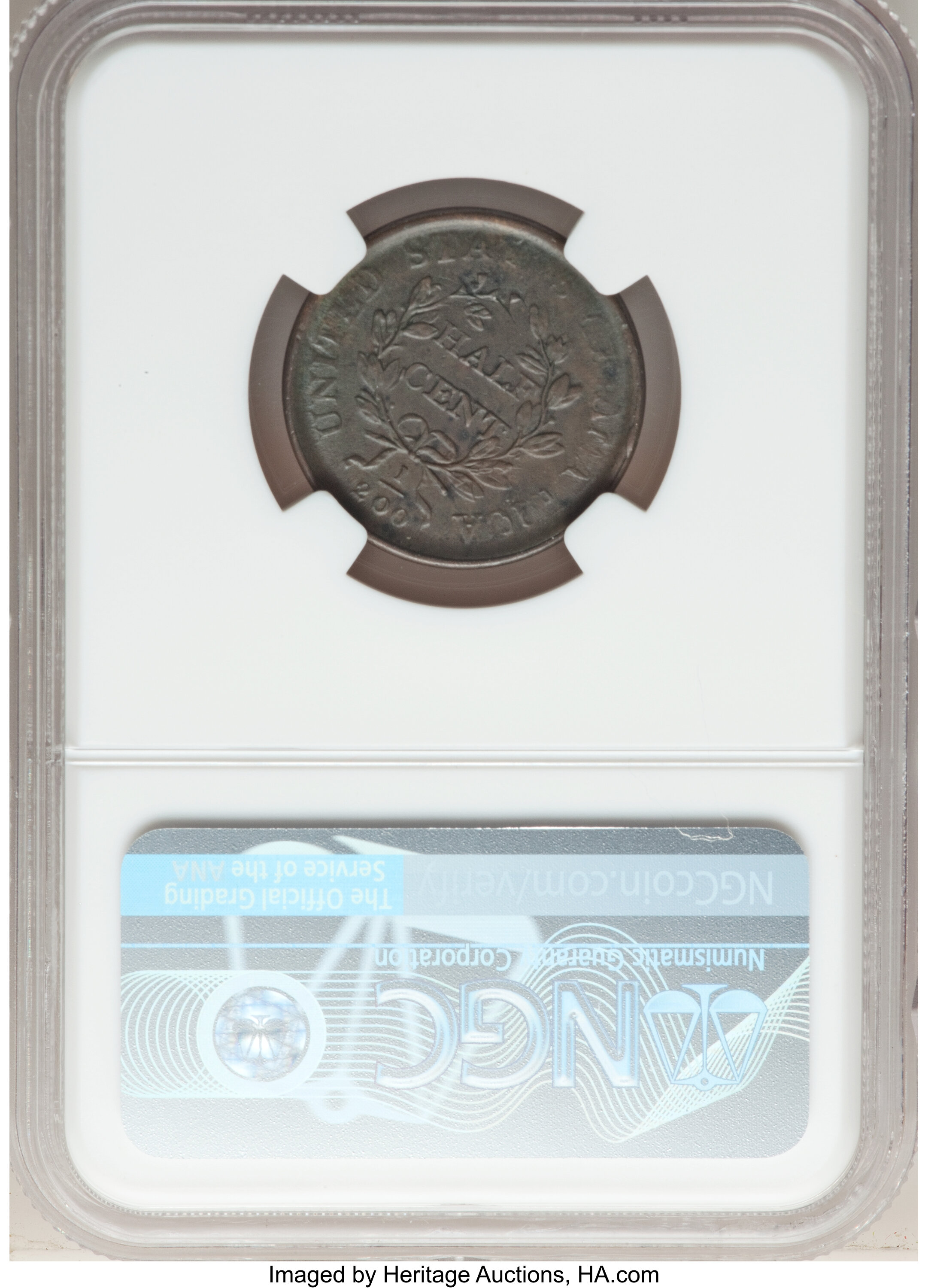 1808 1/2c MS BN AU55 BN CAC thumbnail 2
