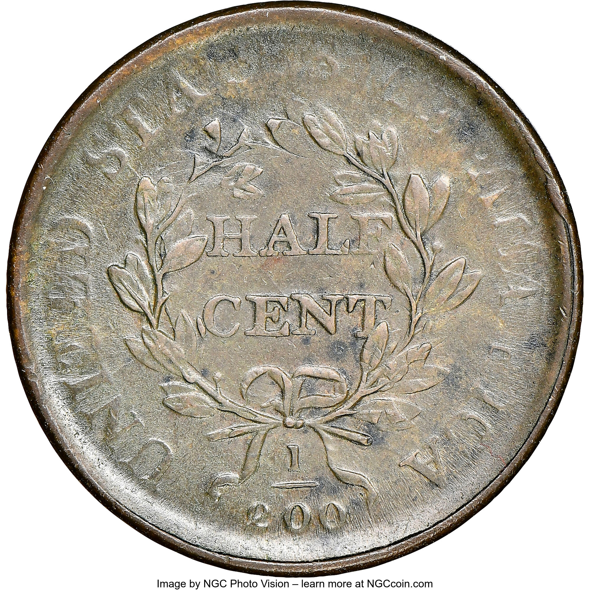 1808 1/2c MS BN AU55 BN CAC thumbnail 3
