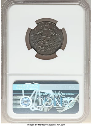 image for: 1828 13 Stars, C-1, B-1, R.1, MS62 Brown NGC. Our EAC grade AU50. ...