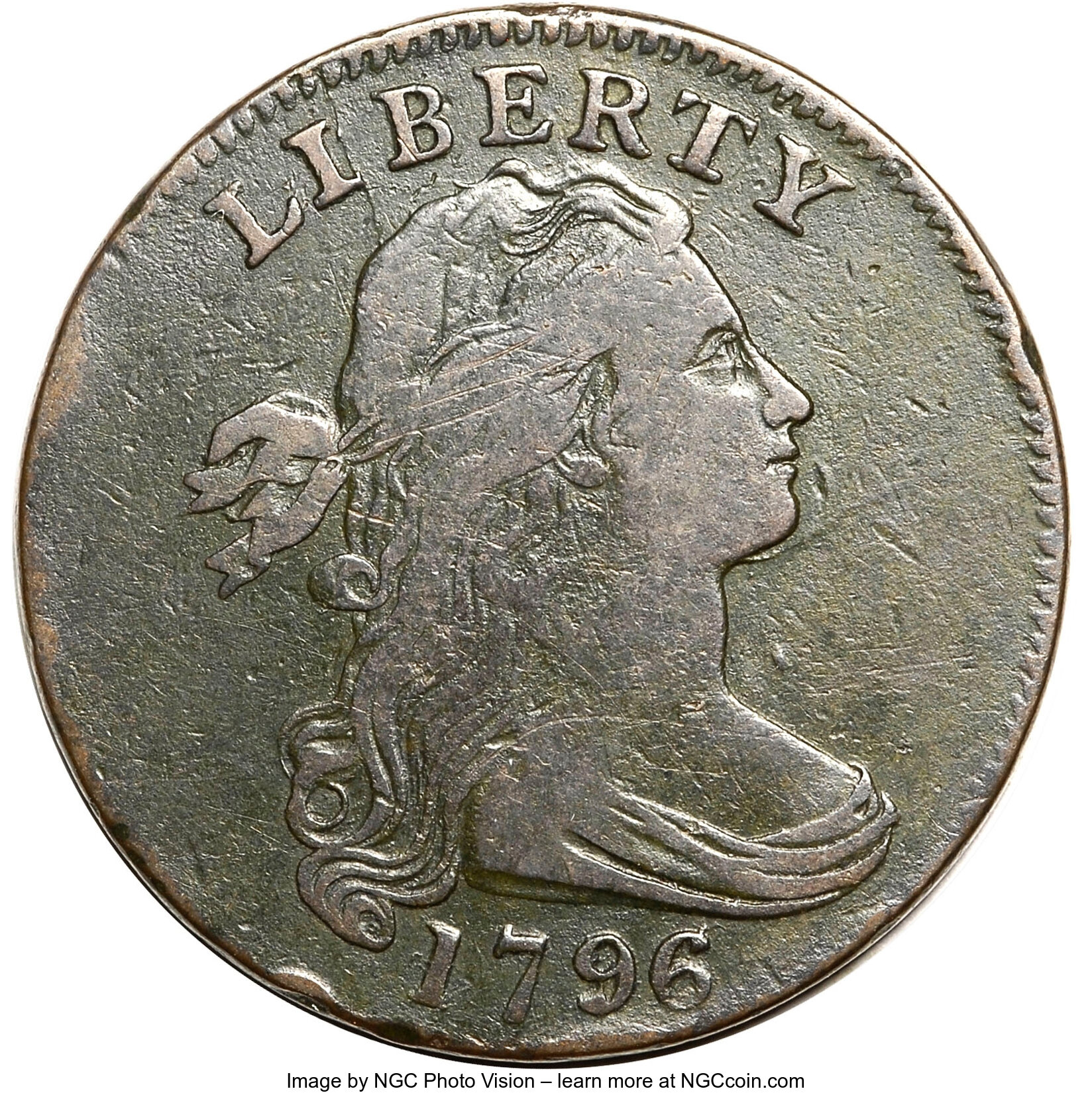 image for: 1796 1C Reverse of 1794, S-111, B-17, Low R.5, Fine 12 NGC. Ex: Mervis Collection.Ex: Adam Mervis Collection (FUN S...