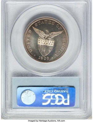 image for: 1906 50C Philippines 50 Centavos PR66 PCGS. PCGS Population: (13/15). NGC Census: (0/0). CDN: $1,750 Whsle. Bid for NGC/PCG...