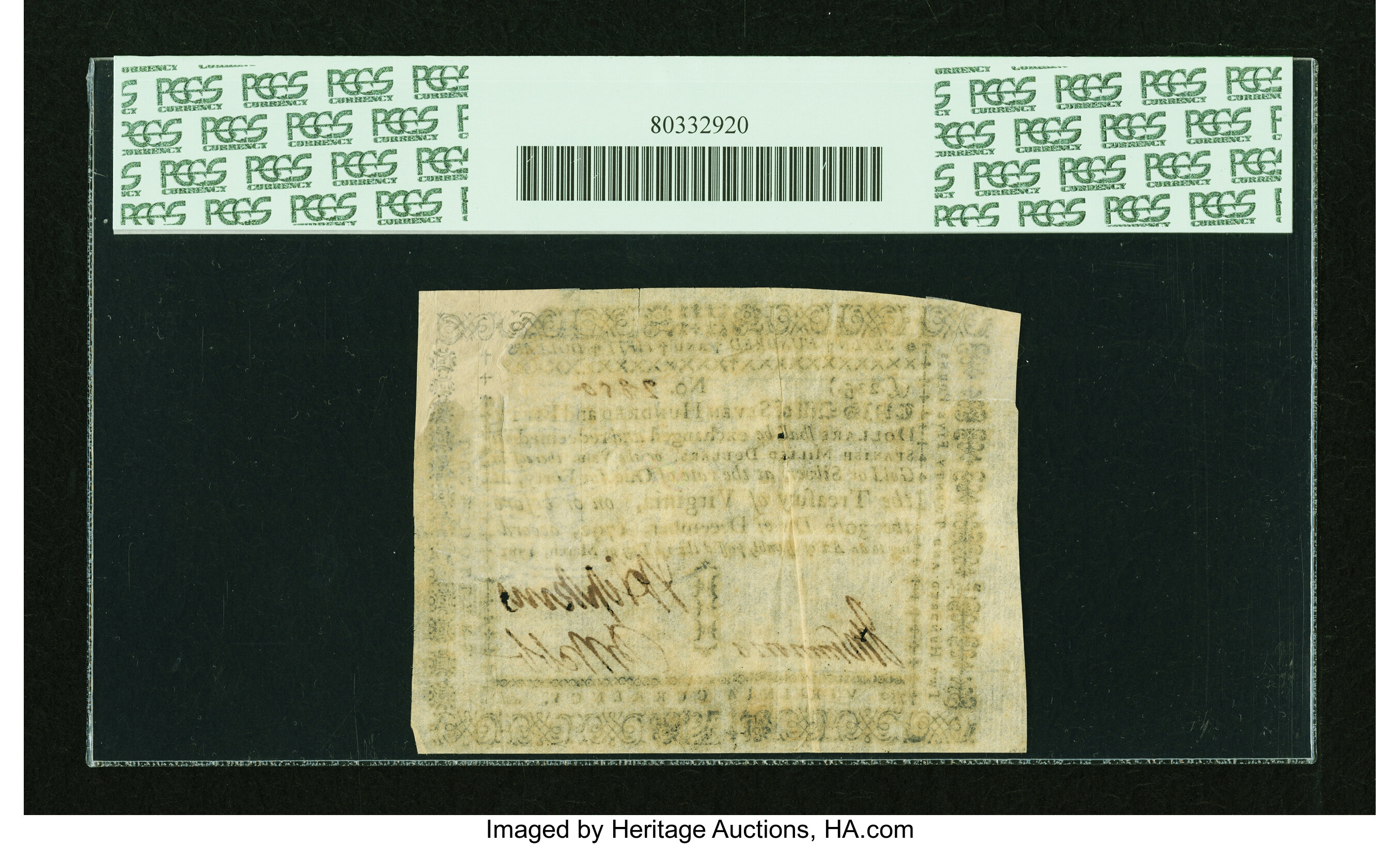 image for: Virginia March 1, 1781 $750 PCGS Apparent Extremely Fine 40....