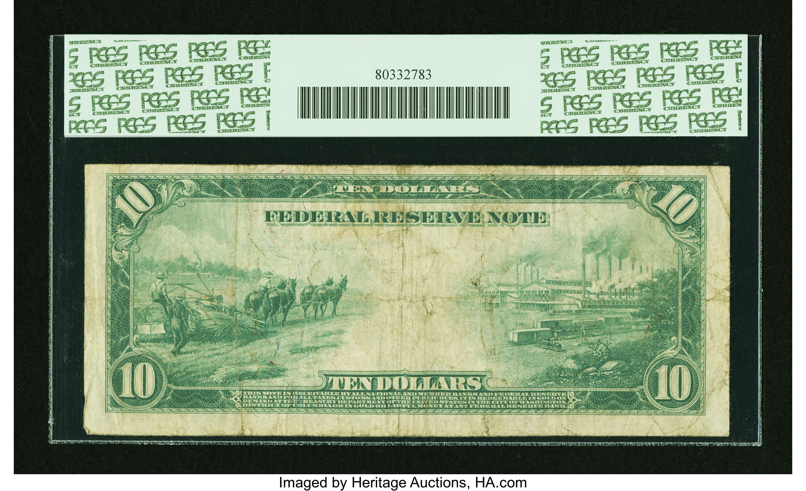 image for: Fr. 933 $10 1914 Federal Reserve Note PCGS Fine 15....