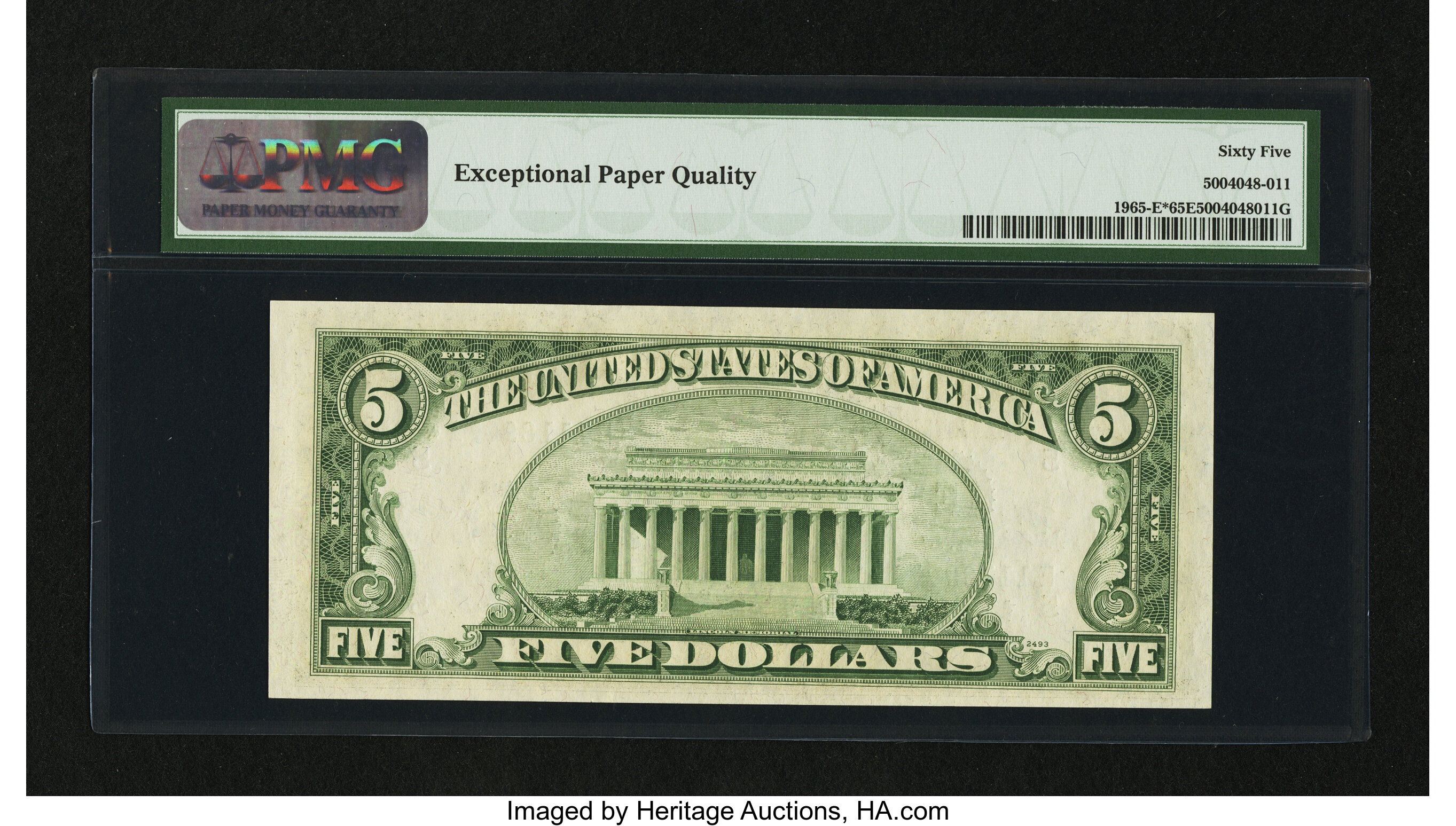 image for: Fr. 1965-E* $5 1950D Federal Reserve Star Note. PMG Gem Uncirculated 65 EPQ....
