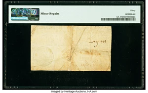 image for: Georgia 1777 $5 No Resolution Date PMG Very Fine 30....
