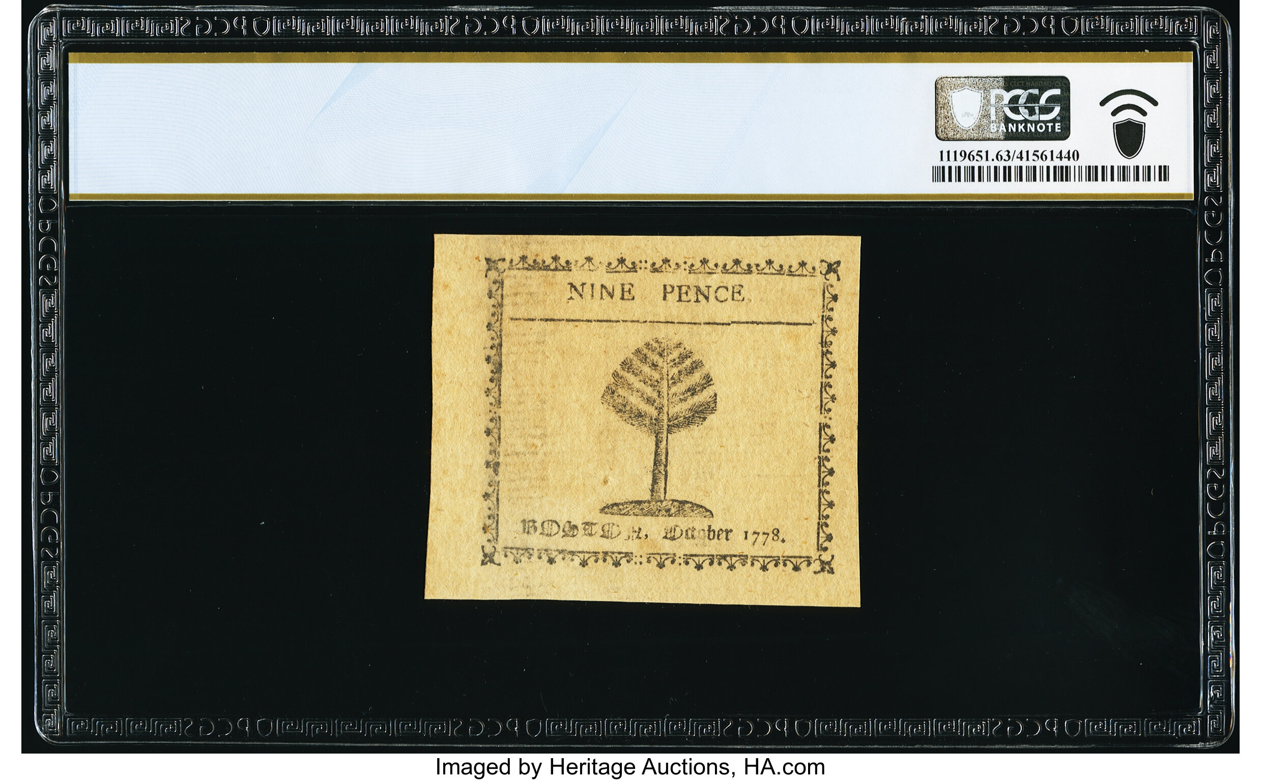 image for: Massachusetts October 16, 1778 9d PCGS Banknote Choice Unc 63....