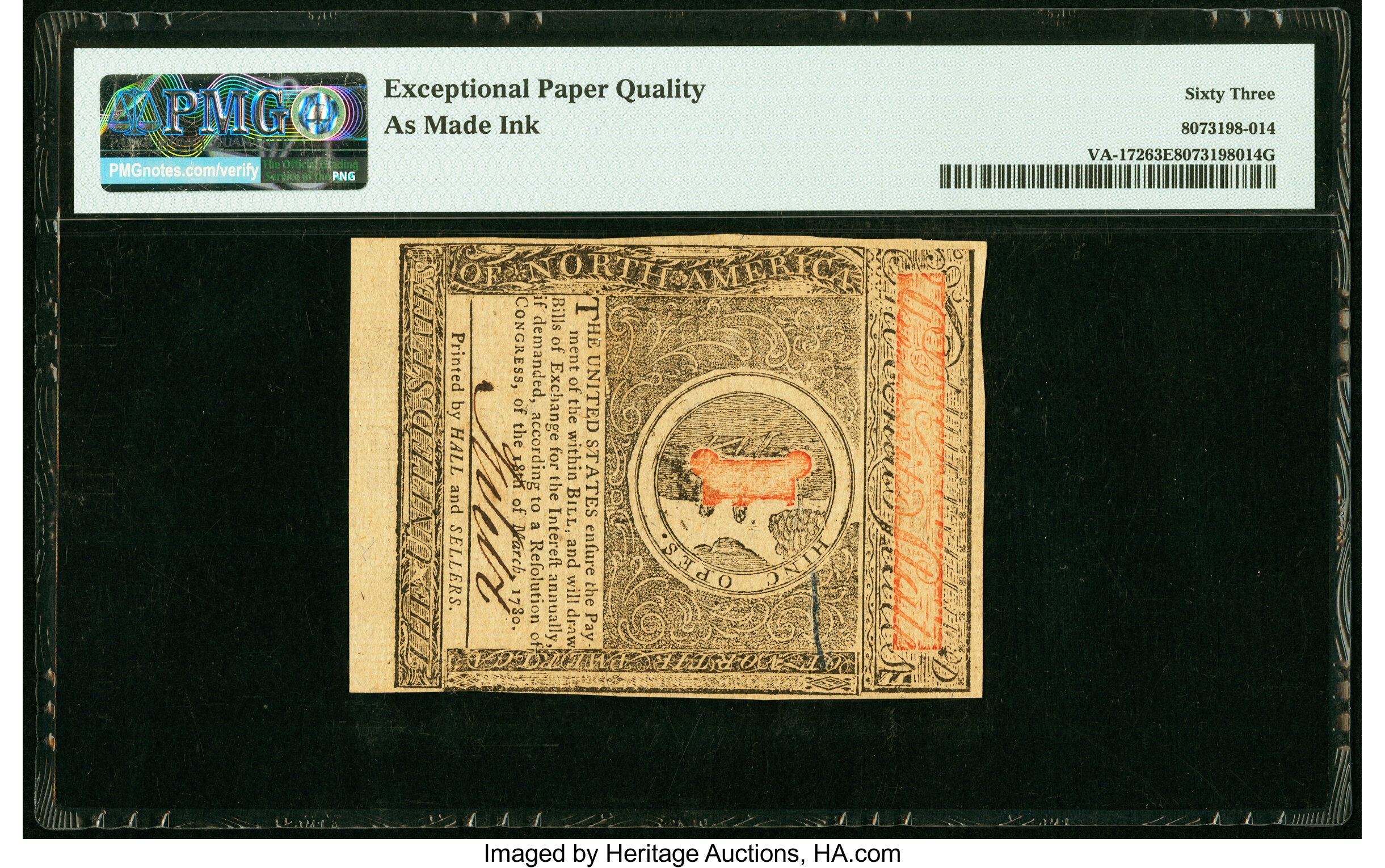 image for: Virginia May 1, 1780 $2 PMG Choice Uncirculated 63 EPQ....