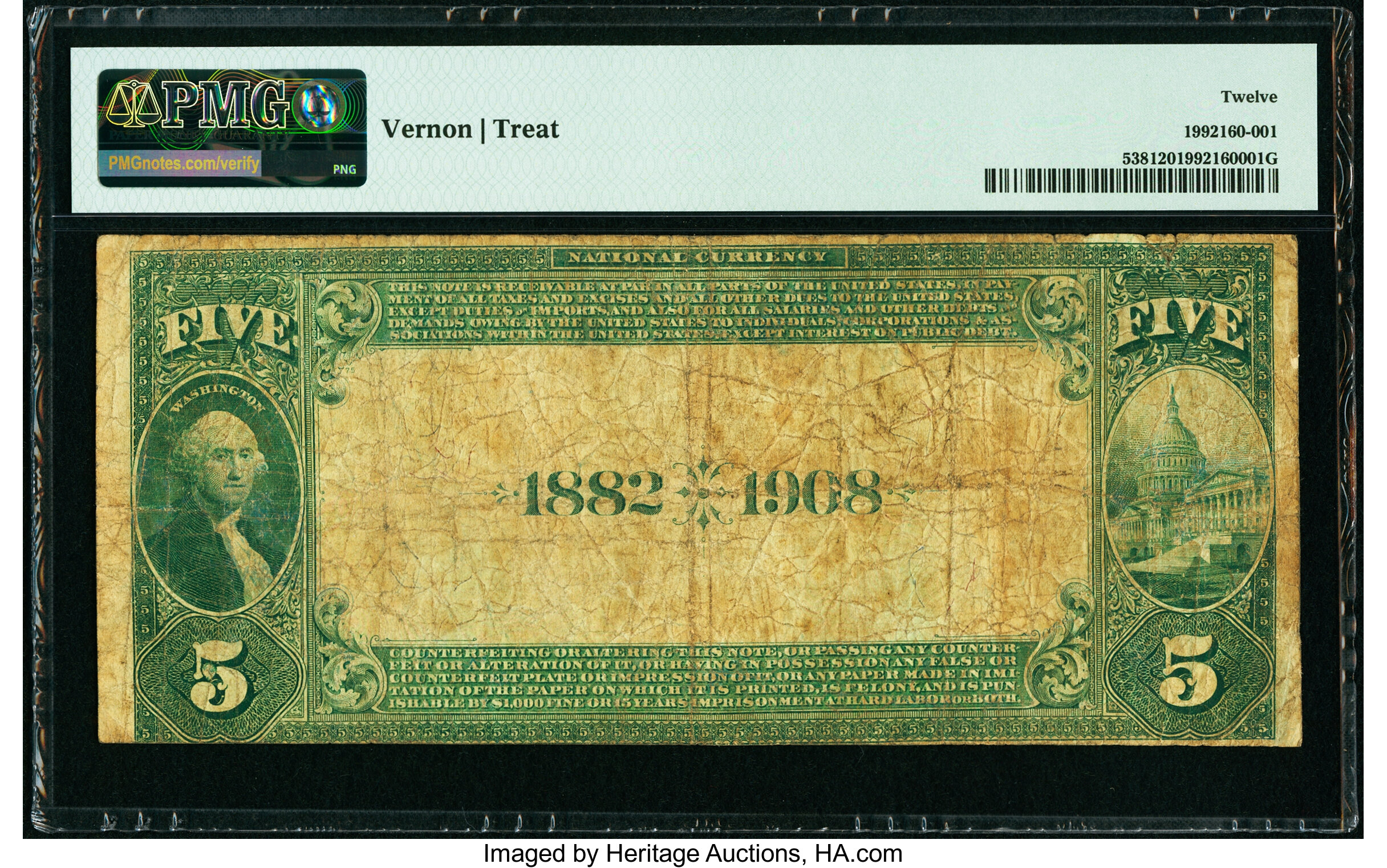 image for: Stillwater, OK - $5 1882 Date Back Fr. 538 The First National Bank Ch. # (W)5206 PMG Fine 12....