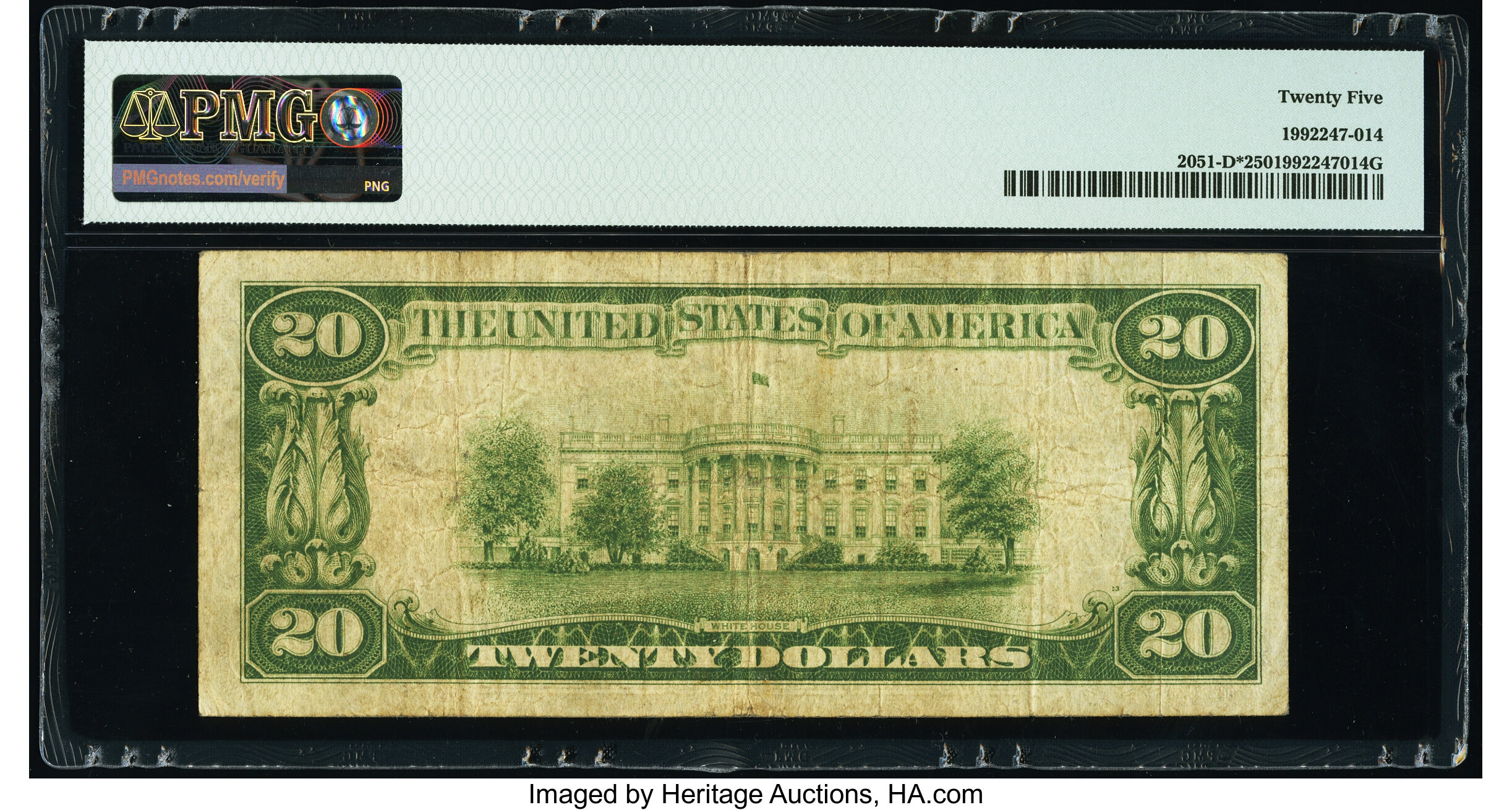 image for: Fr. 2051-D* $20 1928A Federal Reserve Star Note. PMG Very Fine 25....