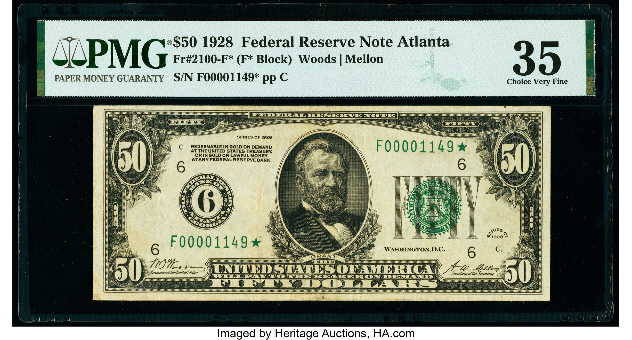 image for: Fr. 2100-F* $50 1928 Federal Reserve Note. PMG Choice Very Fine 35....