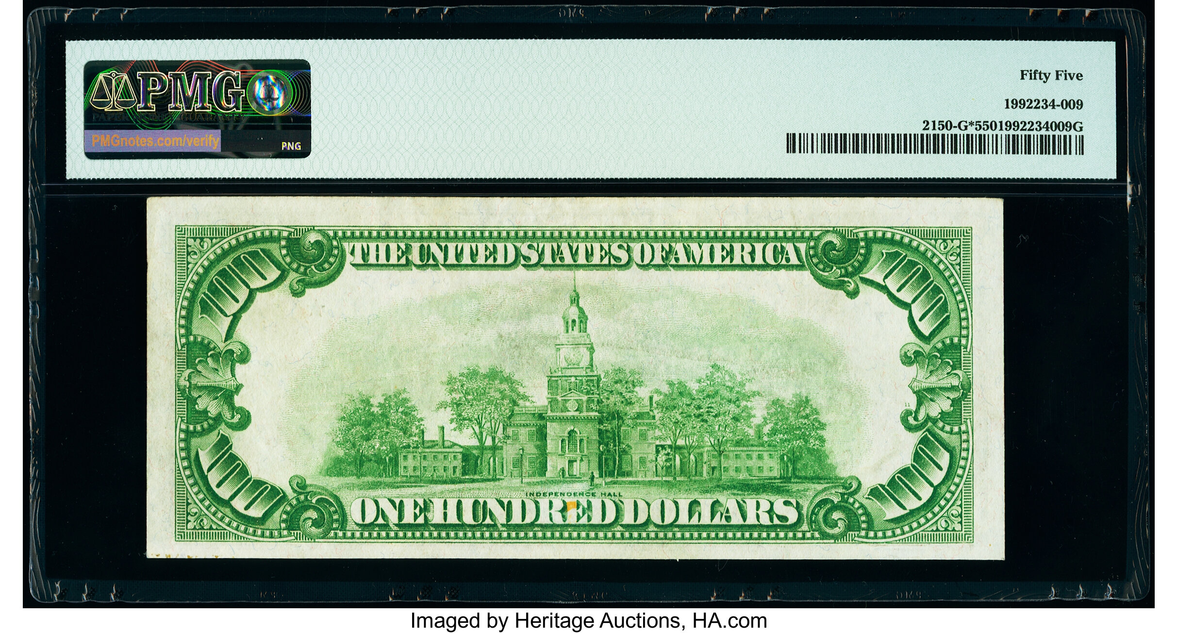 image for: Fr. 2150-G* $100 1928 Federal Reserve Note. PMG About Uncirculated 55....