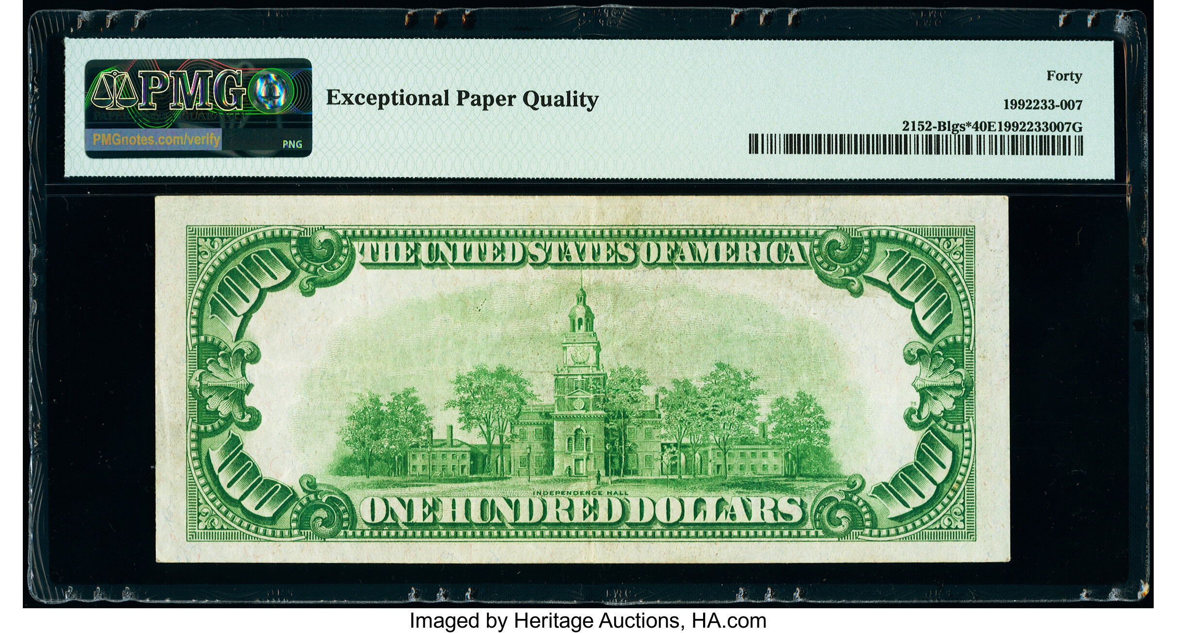 image for: Fr. 2152-B* $100 1934 Light Green Seal Federal Reserve Star Note. PMG Extremely Fine 40 EPQ....