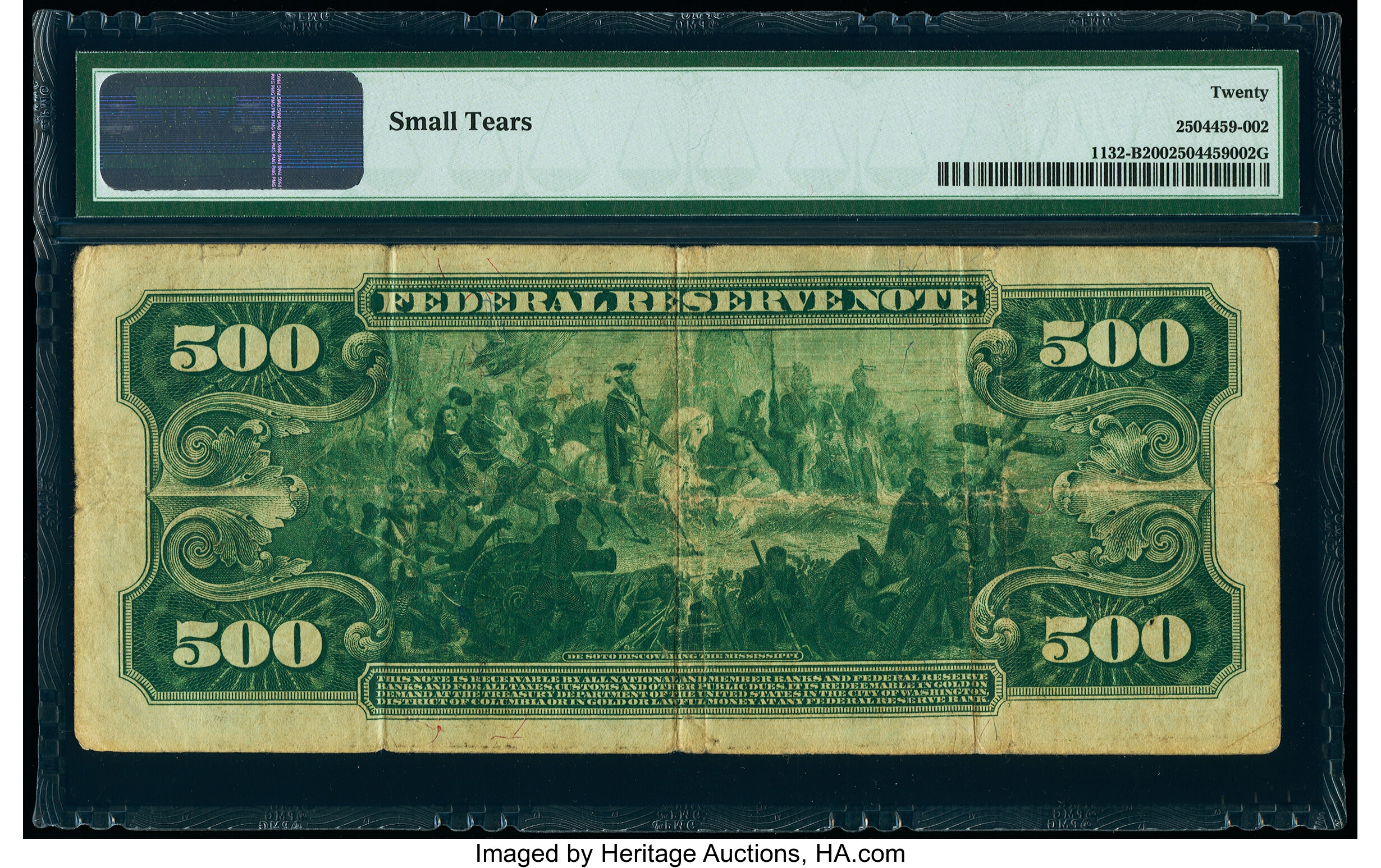 image for: Fr. 1132-B $500 1918 Federal Reserve Note PMG Very Fine 20....