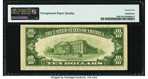 image for: Fr. 2308* $10 1934 North Africa Silver Certificate Star. PMG Very Fine 25 EPQ....