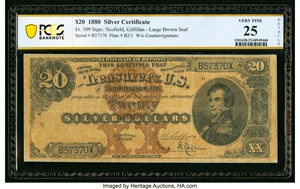 image for: Fr. 309 $20 1880 Silver Certificate PCGS Banknote Very Fine 25 Details....