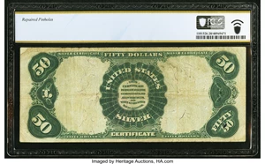 image for: Fr. 333 $50 1891 Silver Certificate PCGS Banknote Very Fine 20 Details....