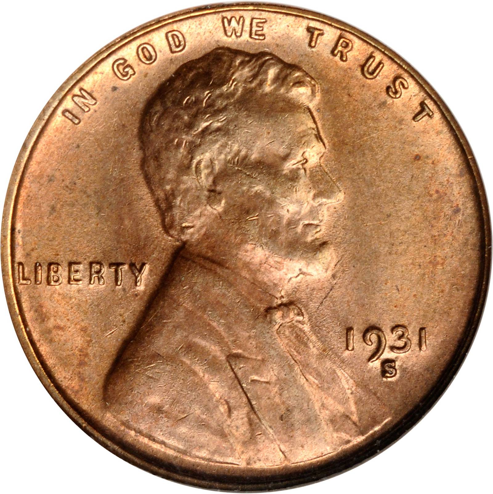 1931-S Lincoln Cent. MS-61 RB (ANACS). OH.