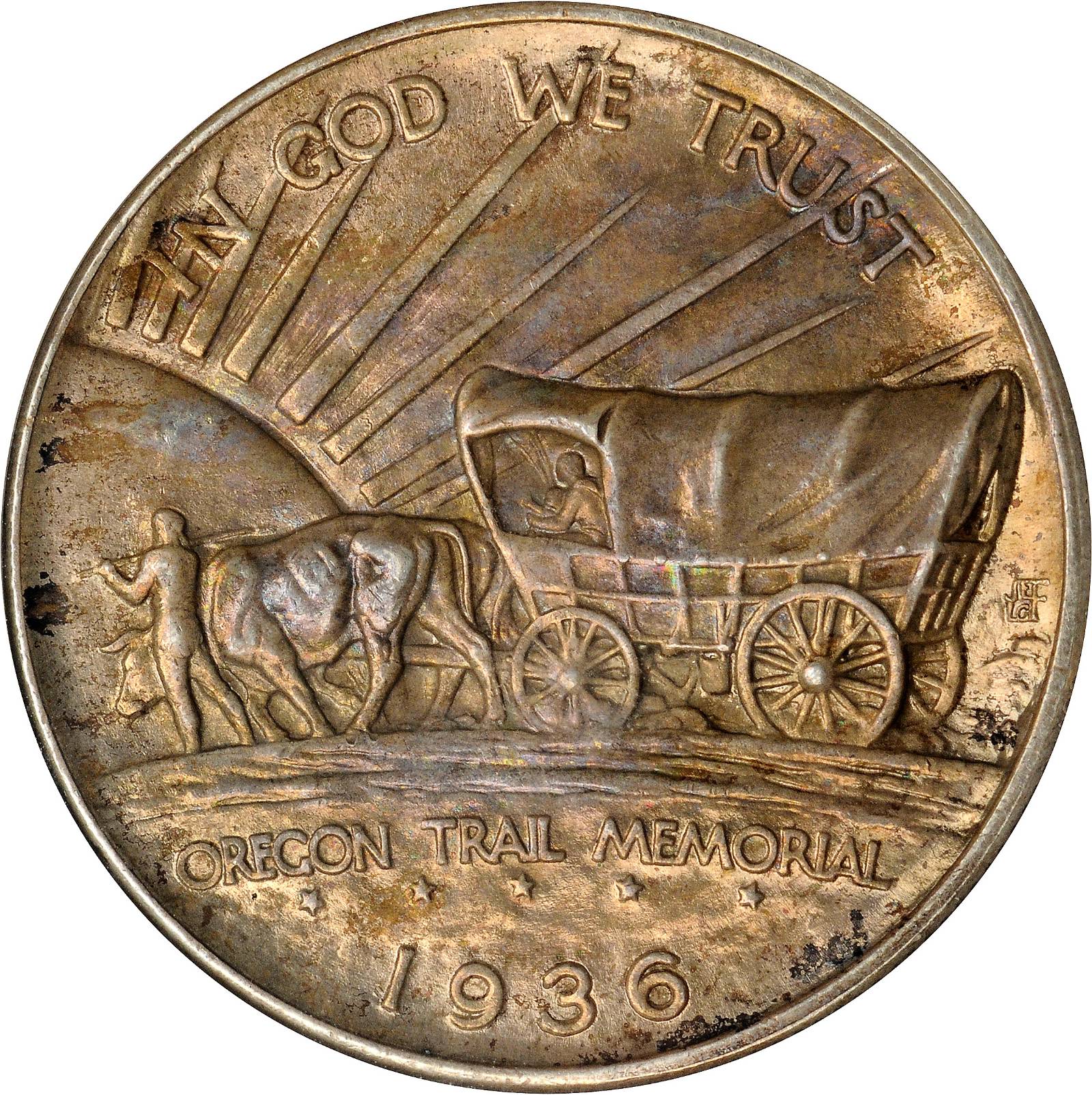 1936 50c Oregon Trail AU50 CAC thumbnail 12