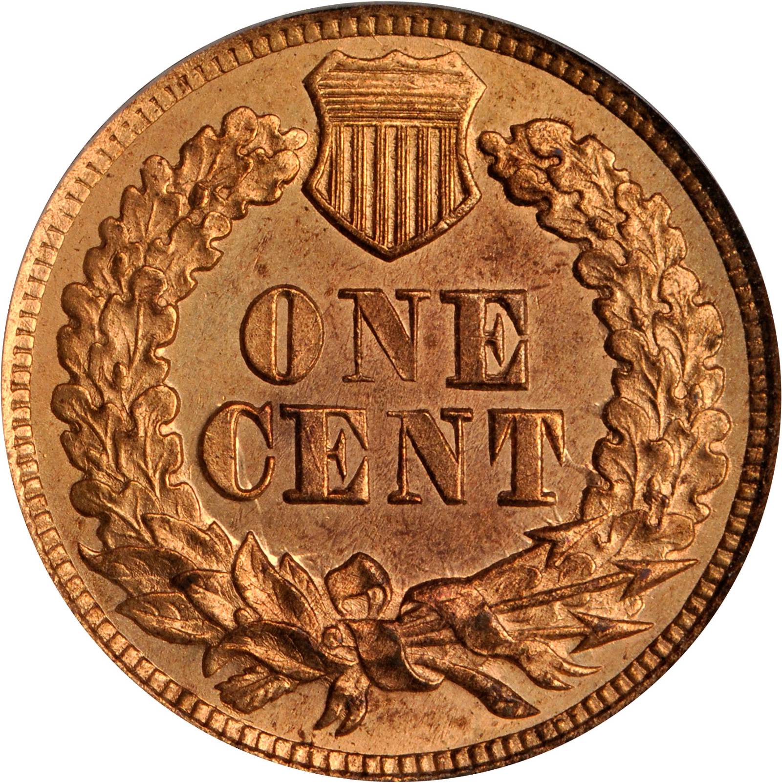 image for: 1867/67 Indian Cent. Snow-1, FS-301 (FS-008). MS-64 RD (PCGS).