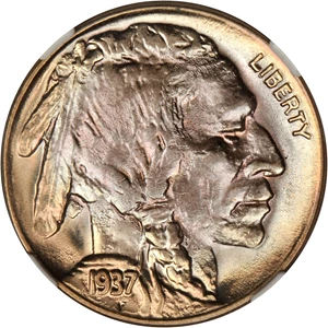 image for: 1937-D Buffalo Nickel. FS-901 (FS-020.2). 3-Legged. MS-67 (NGC).