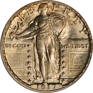 image for: 1917-S Standing Liberty Quarter. Type II. MS-67 FH (PCGS).