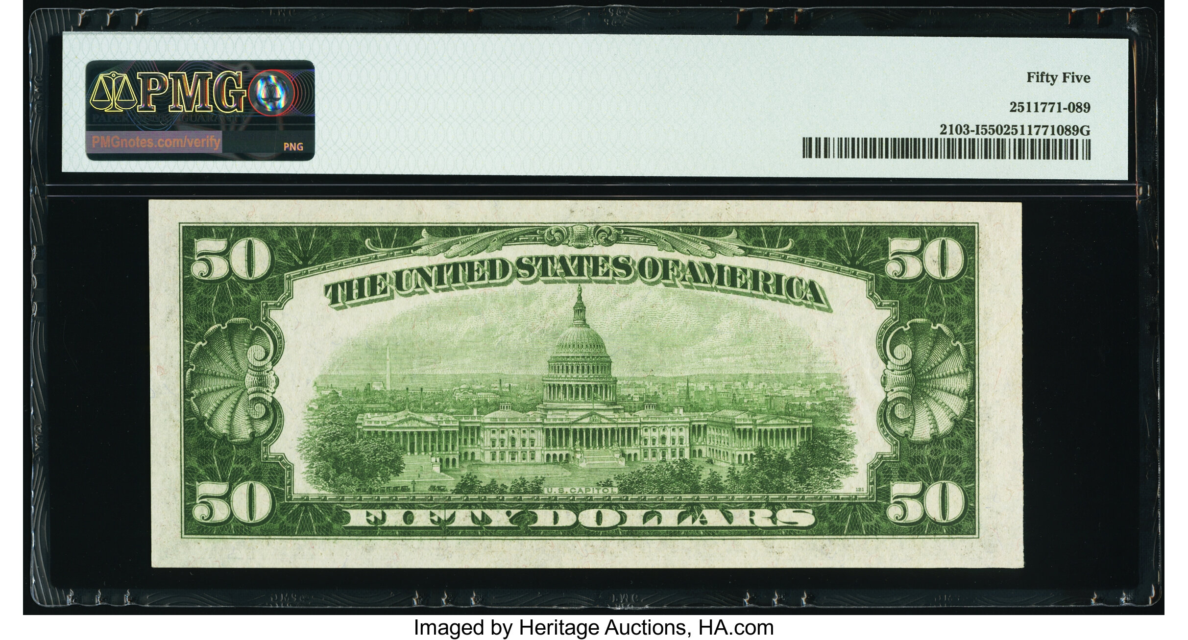 image for: Fr. 2103-I $50 1934A Federal Reserve Note. PMG About Uncirculated 55....