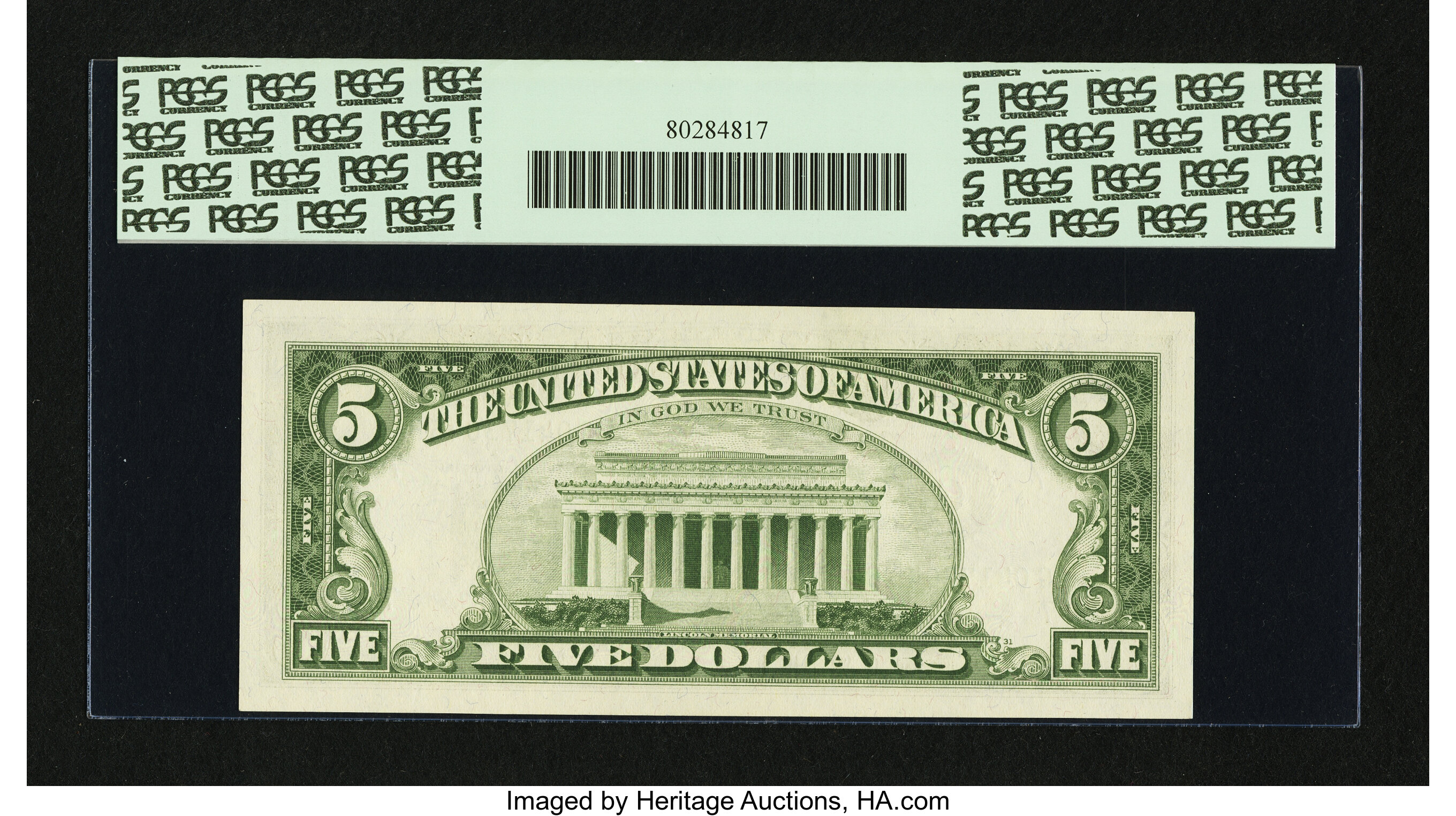 image for: Fr. 1968-G $5 1963A Federal Reserve Note. PCGS Gem New 66PPQ....