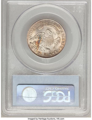 image for: 1819 25C Small 9 MS63+ PCGS. B-3, R.1....