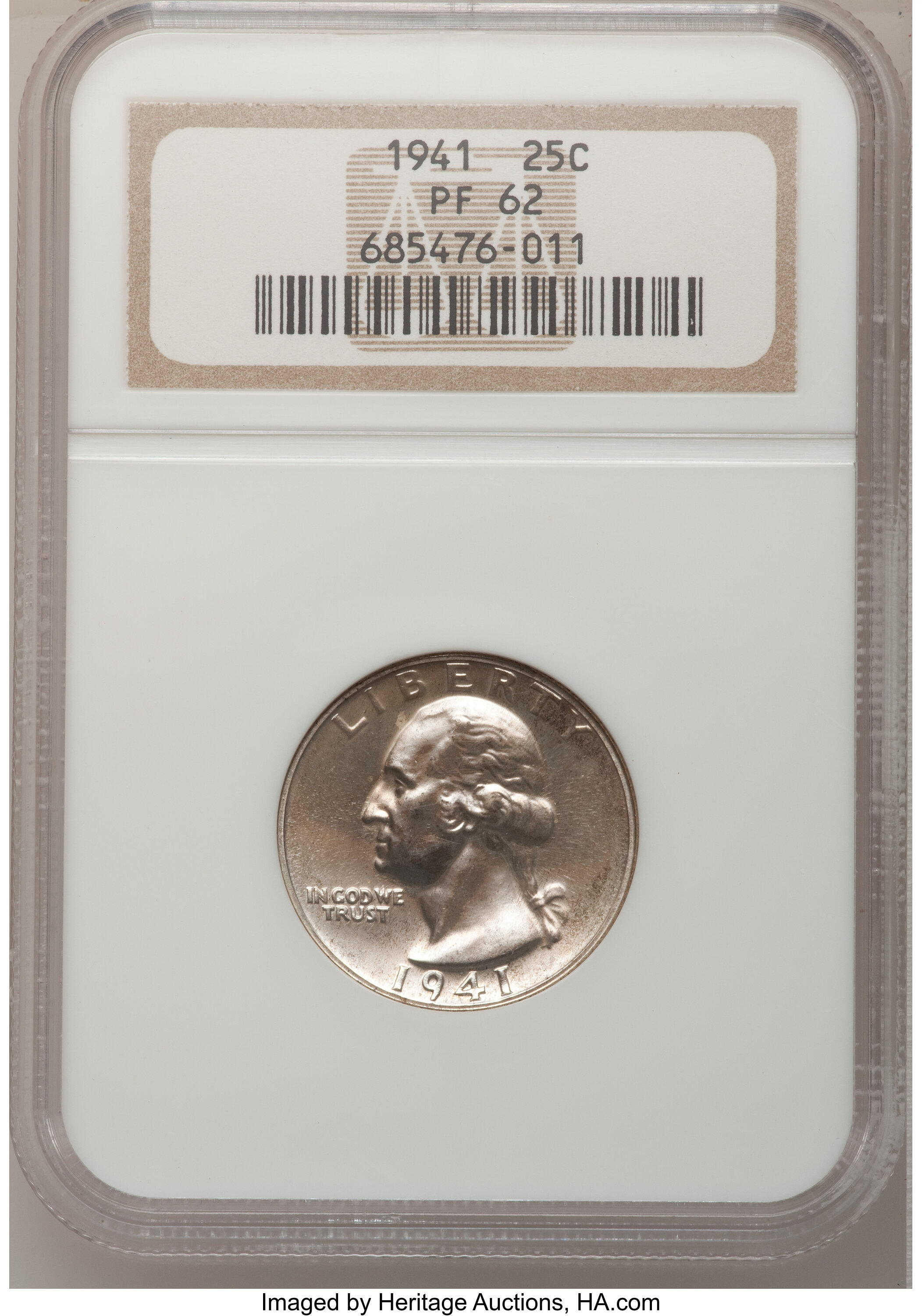 1941 25C PR62 NGC and a 1941 50C Walking Liberty PR64 NGC. ... (Total: 2 coins)