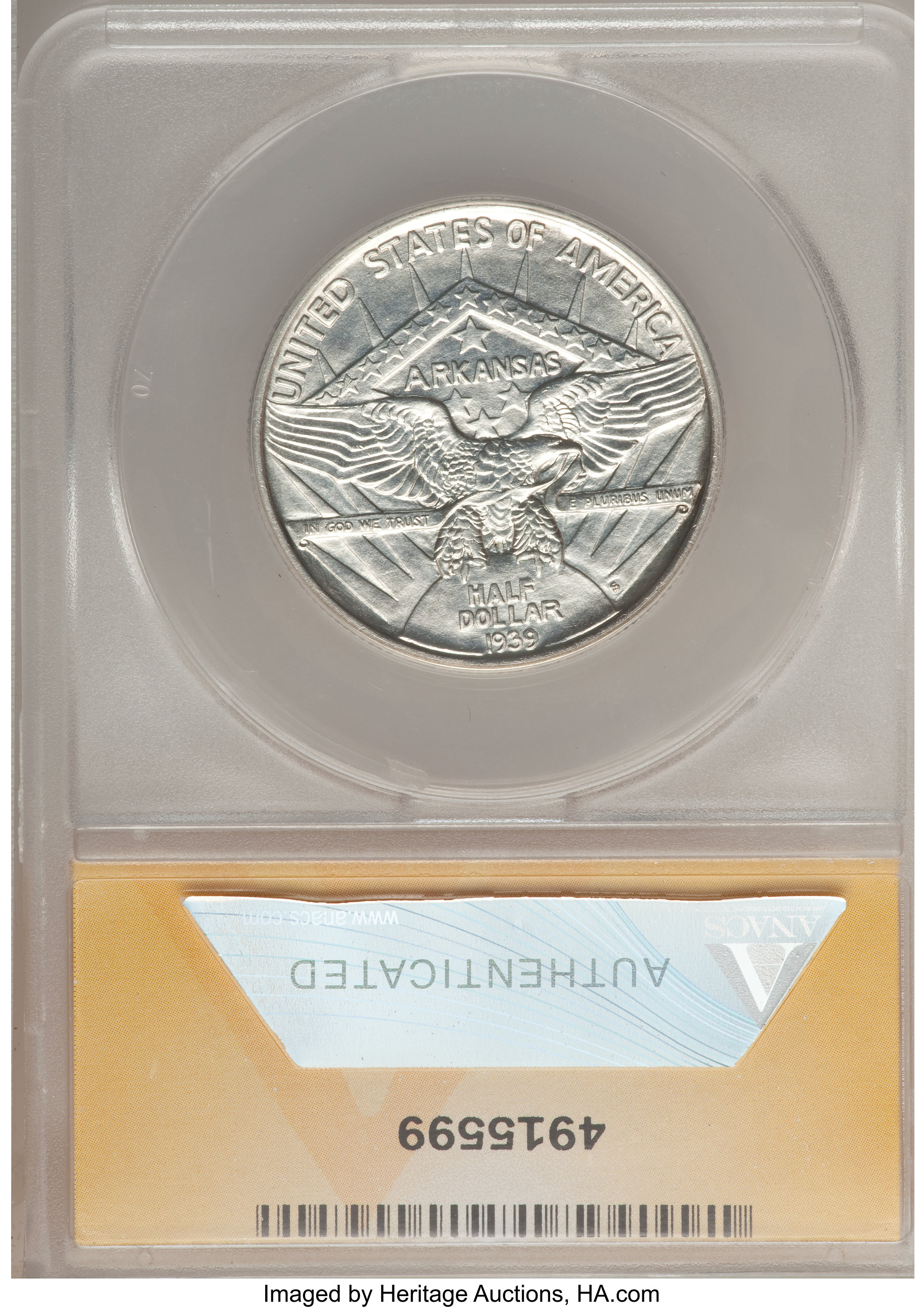 1939-S 50c Arkansas AU53 thumbnail 6