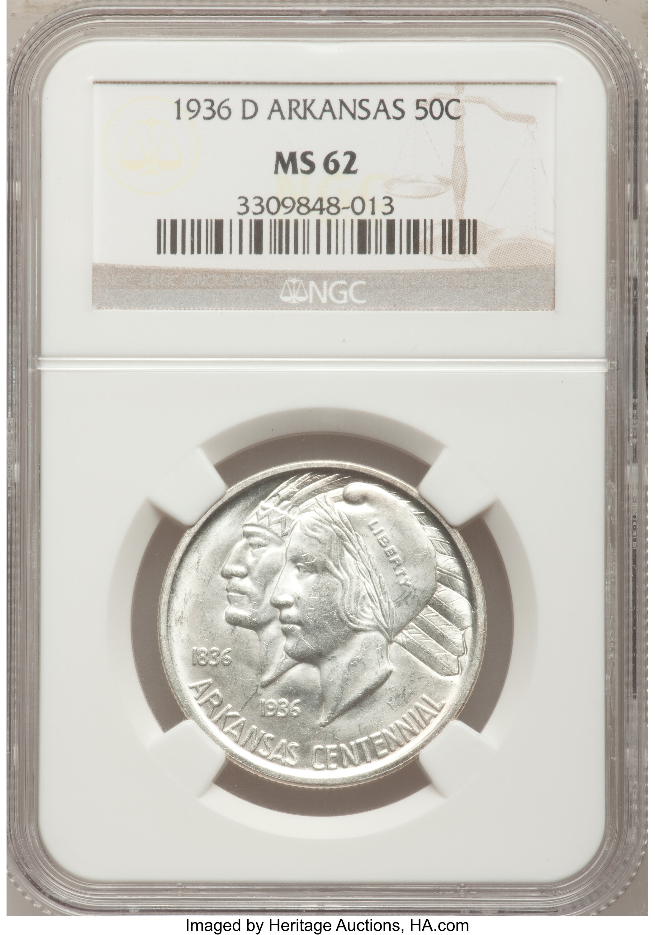 1936-D 50c Arkansas XF40 CAC thumbnail 13