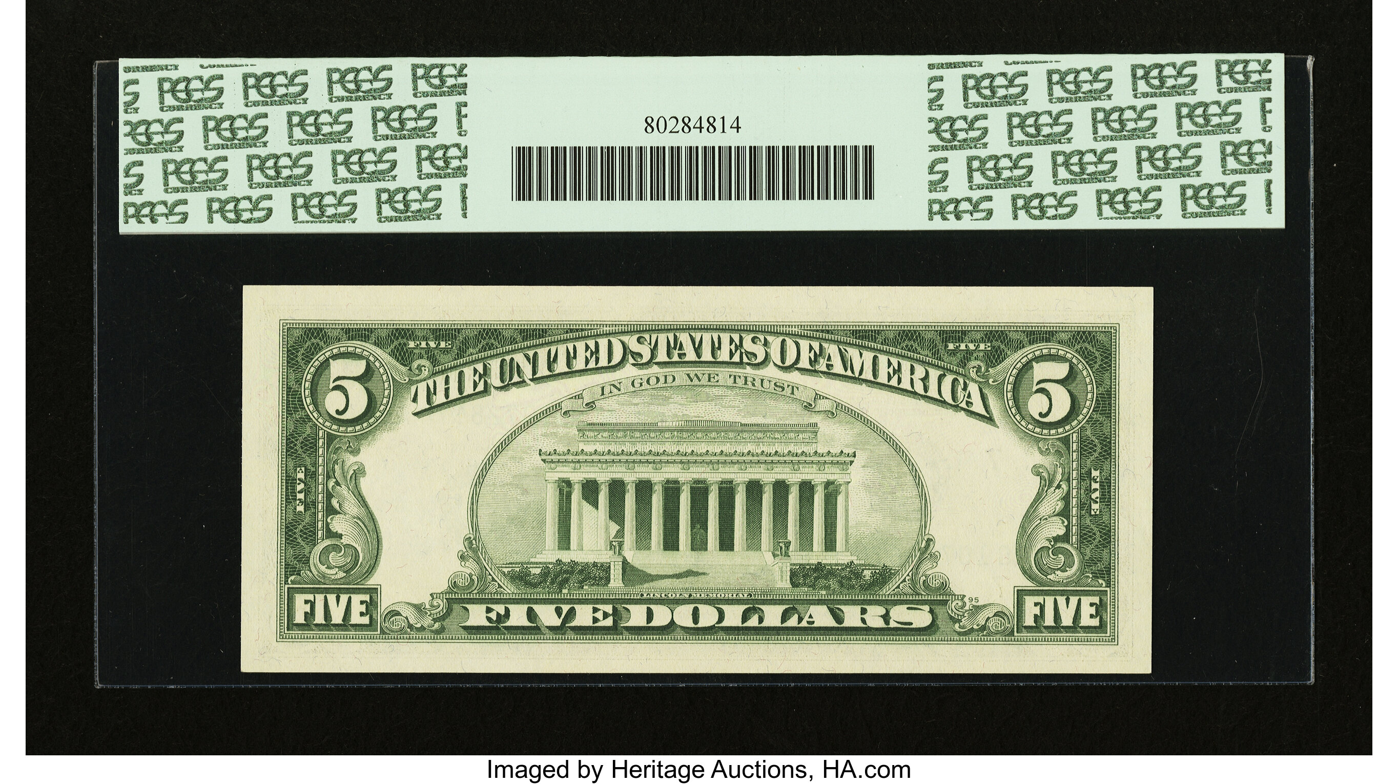 image for: Fr. 1969-G $5 1969 Federal Reserve Note. PCGS Gem New 65PPQ....