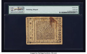 image for: Continental Currency May 20, 1777 $4 PMG Net Very Fine 25....