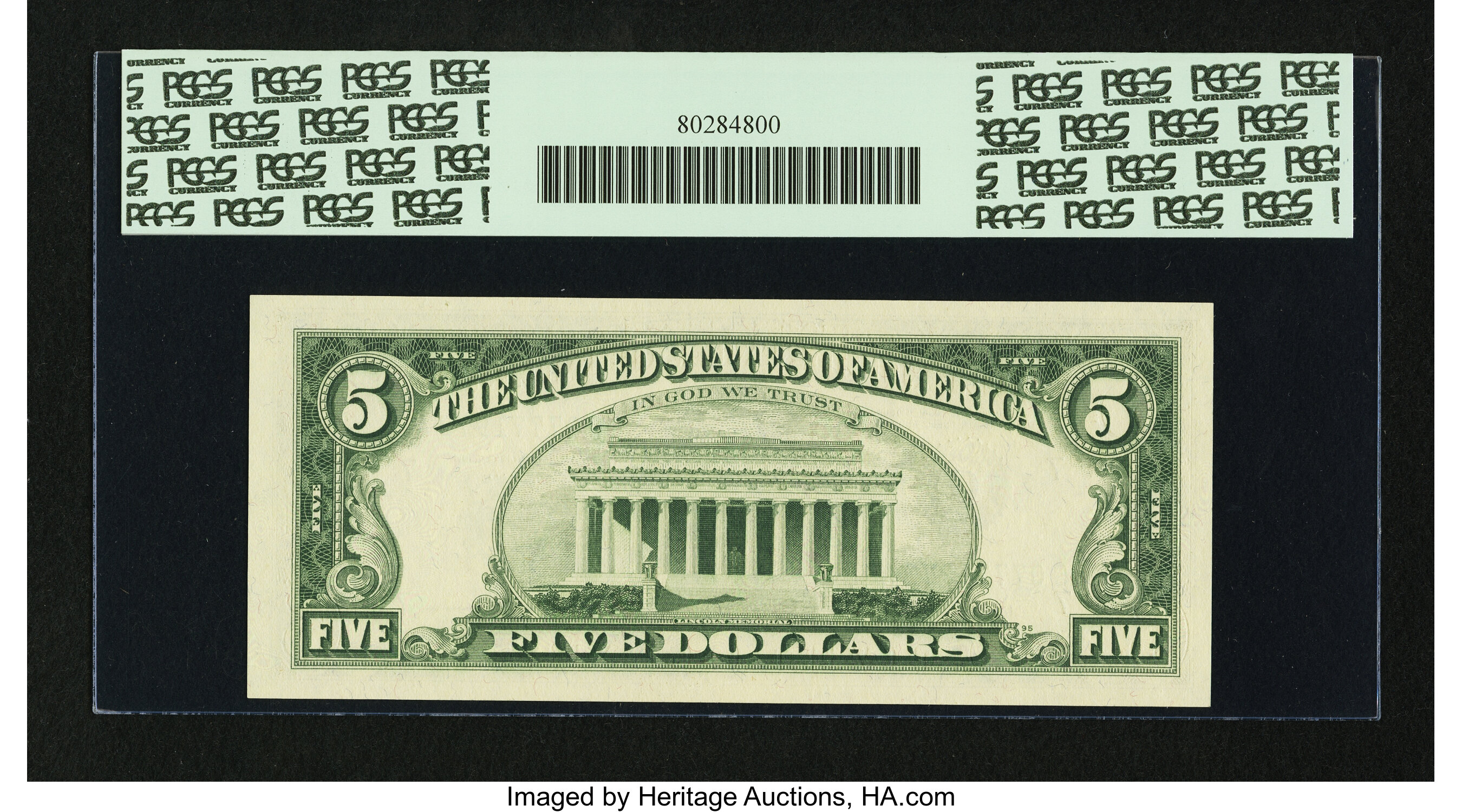 image for: Fr. 1969-G $5 1969 Federal Reserve Note. PCGS Gem New 65PPQ....