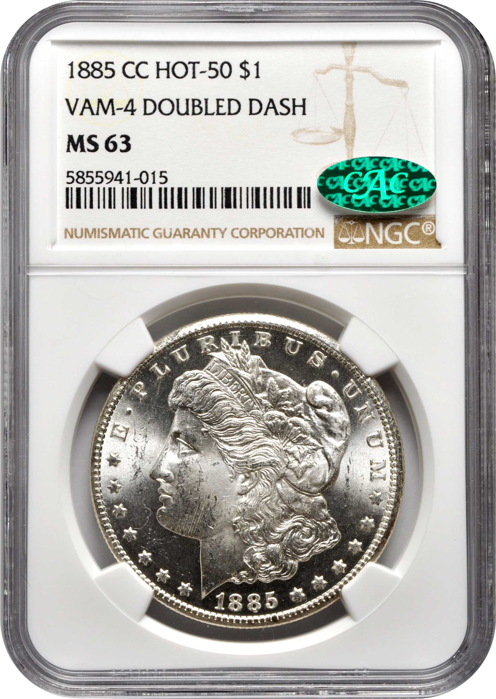 1885-CC $1  Doubled Dash, VAM-4 VF25 CAC thumbnail 19