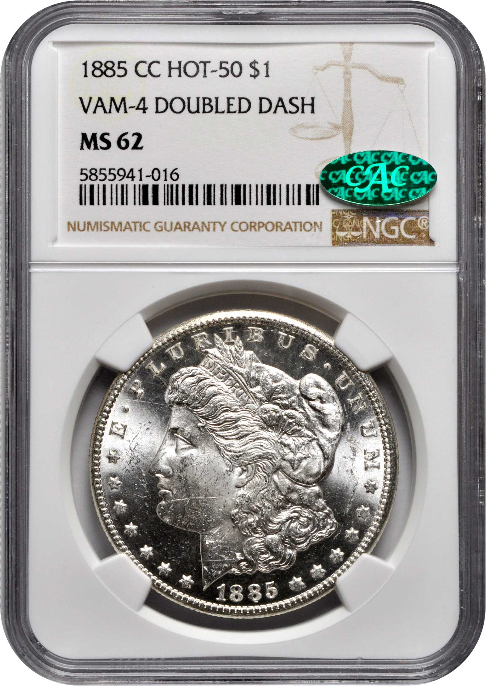1885-CC $1  Doubled Dash, VAM-4 VF25 CAC thumbnail 14
