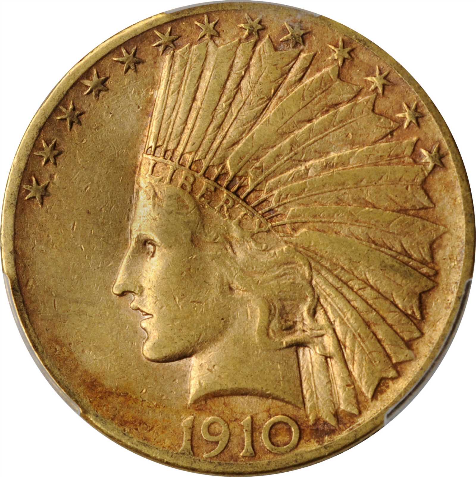 1910-S Indian Eagle. VF-25 (PCGS).