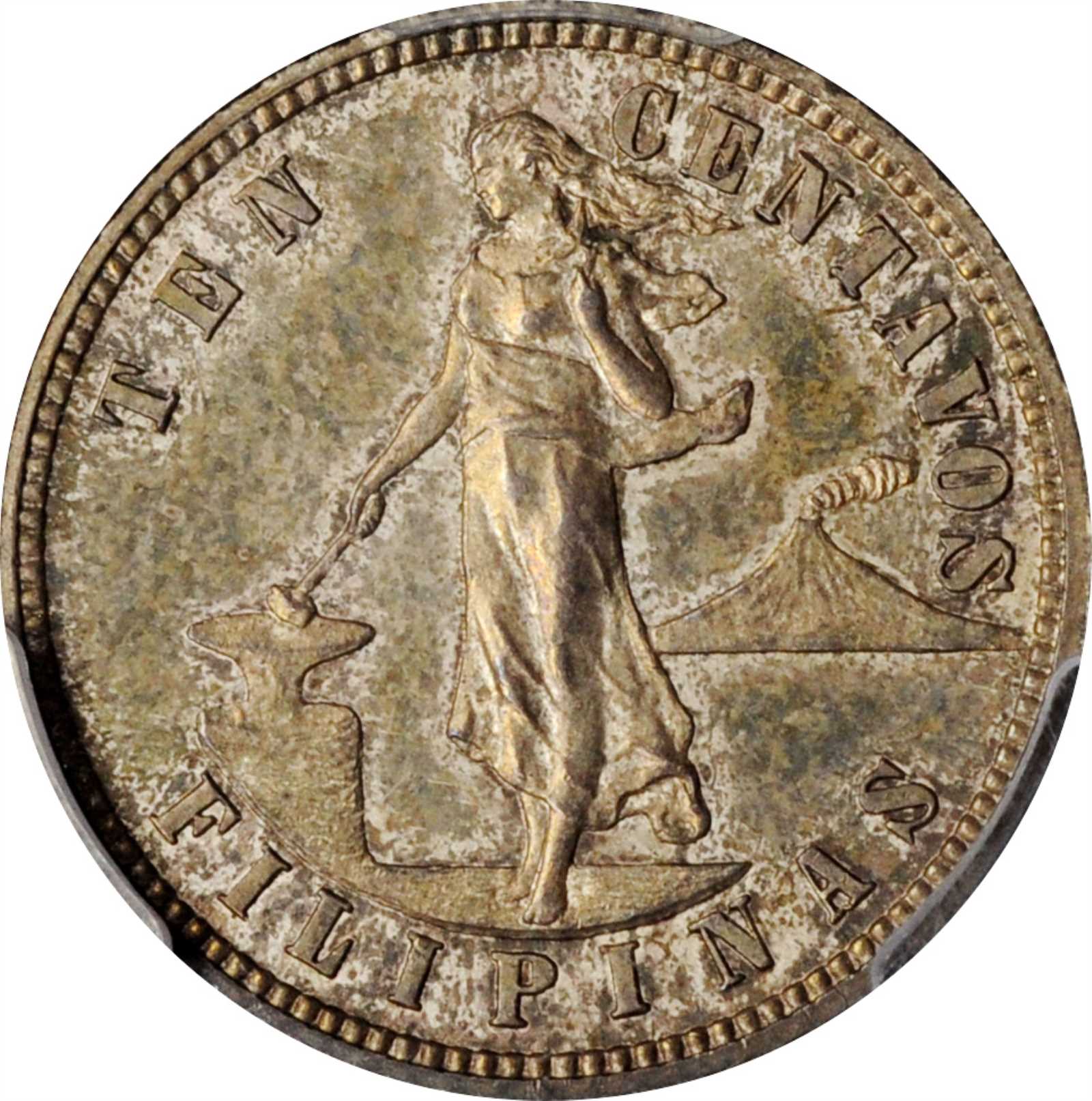 image for: PHILIPPINES. 10 Centavos, 1905. Philadelphia Mint. PCGS PROOF-63 Gold Shield.