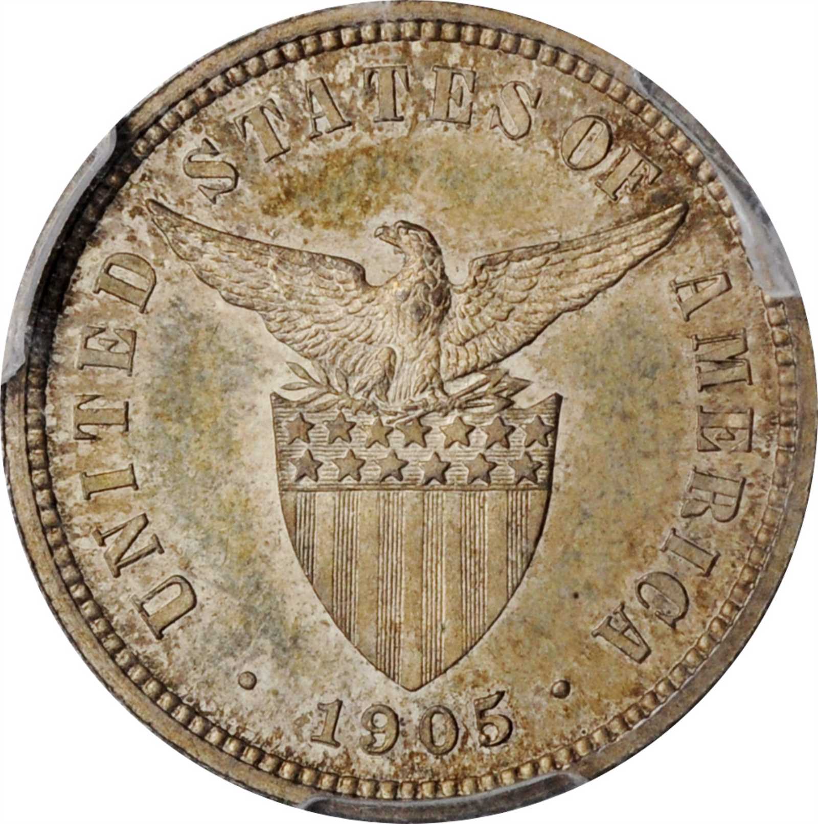 image for: PHILIPPINES. 10 Centavos, 1905. Philadelphia Mint. PCGS PROOF-63 Gold Shield.