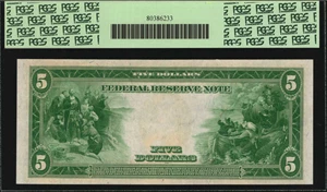 image for: Fr. 879a. 1914 $5 Federal Reserve Note. Minneapolis. PCGS Currency New 62 PPQ.